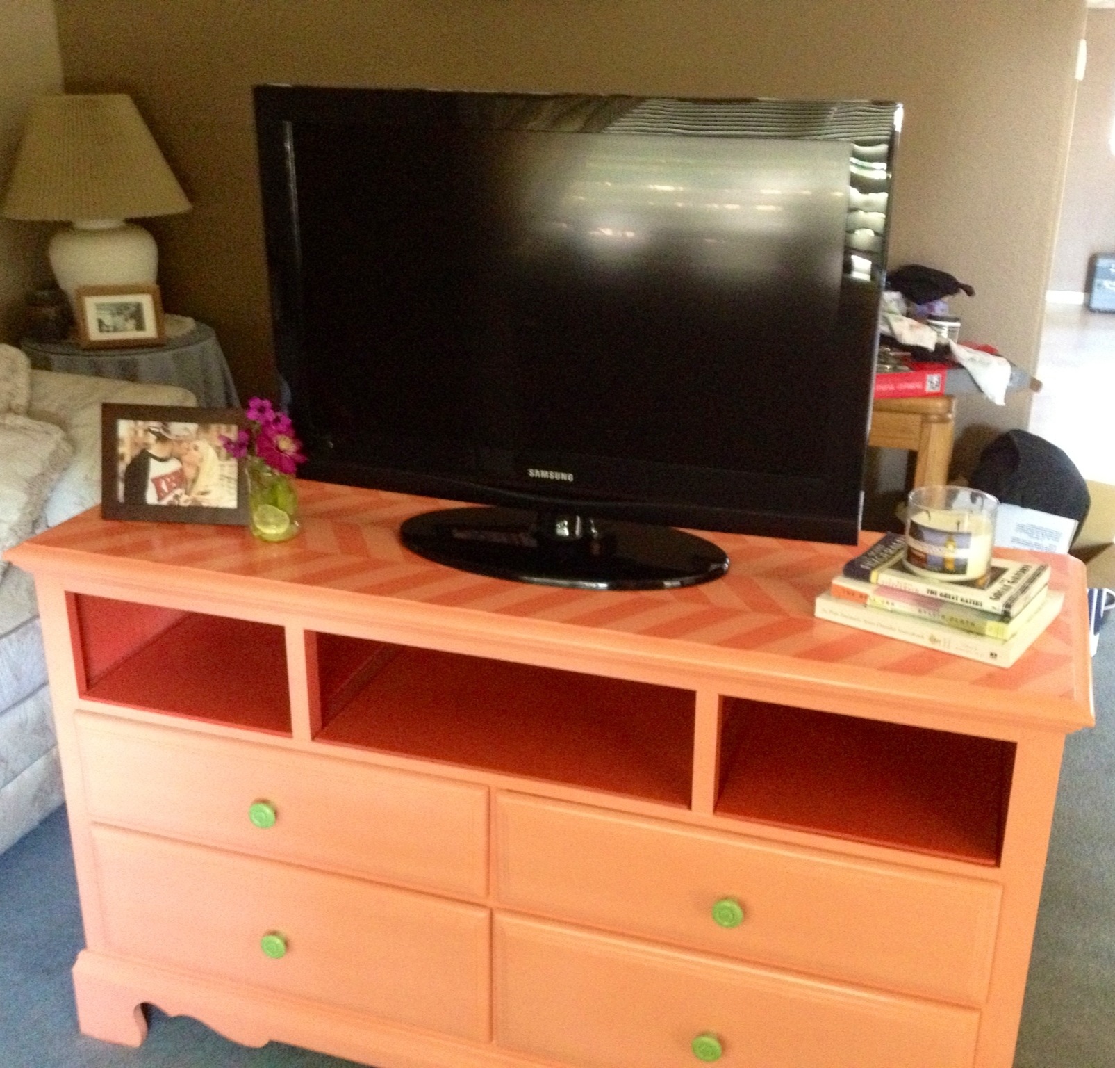 Before and After | Dresser turned Tv-stand | courtney's craftin&amp;cookin